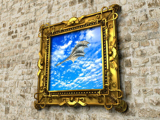 Rendering eines antiquen Bilderrahmens