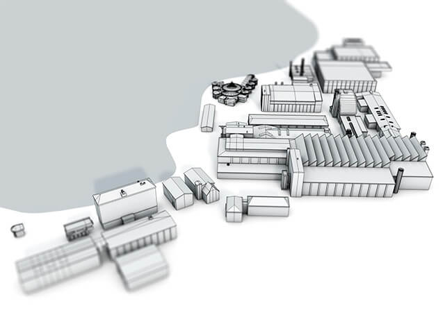 Rendering eines Firmengeländes