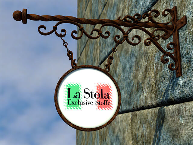 Rendering eines alten Ladenschilds