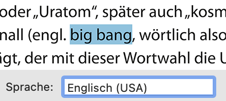 Fremdsprachige Wörter müssen mit der korrekten Sprachauszeichnung markiert werden