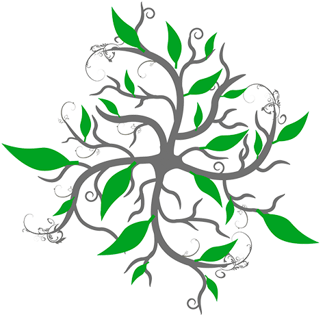 Illustration von Ästen und Blättern