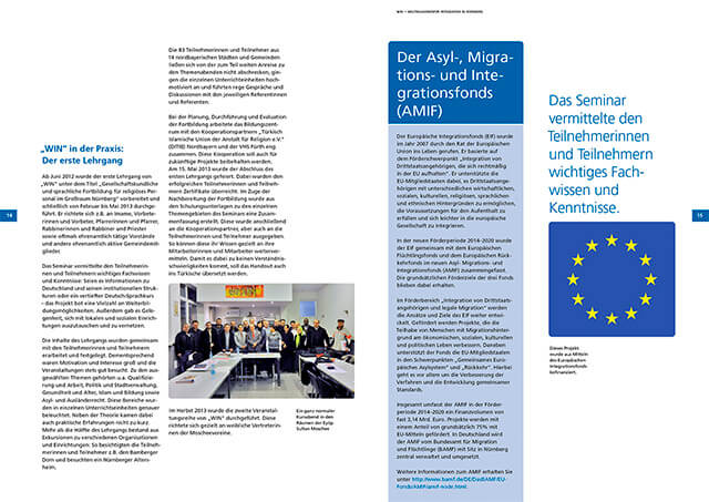 Doppelseite einer Infobroschüre