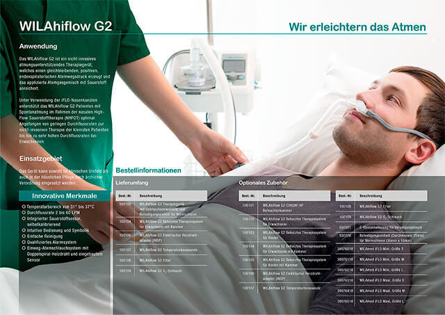 Doppelseite einer Produktbroschüre