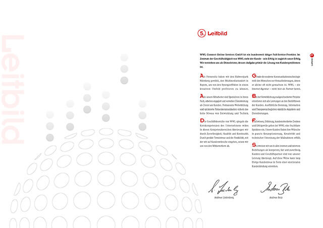 Doppelseite einer Imagebroschüre