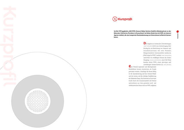 Doppelseite einer Imagebroschüre