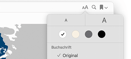 Menü zum Anpassen der Schriftgröße auf einem iPad