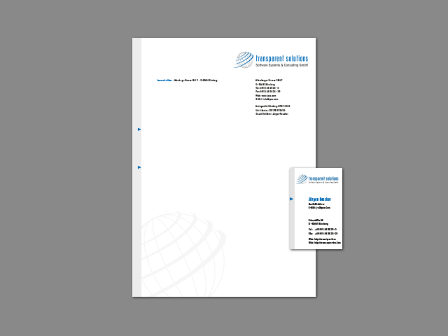 Geschäftsausstattung für ein Software Systemhaus