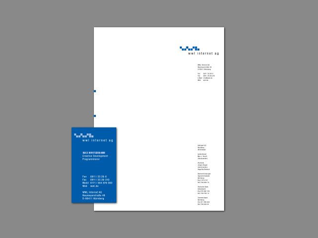 Geschäftsausstattung für eine Internet-Agentur