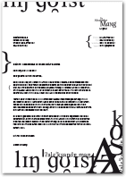 Briefbogen-Gestaltung für einen Linguisten mit spielerischem Einsatz von Buchstaben