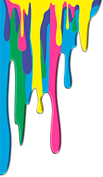 Herunterlaufende Farbtropfen