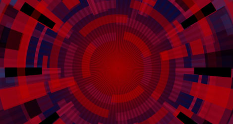 Grafische Darstellung einer spiralförmigen Grafik, welche Bewegung und Animation symbolisiert