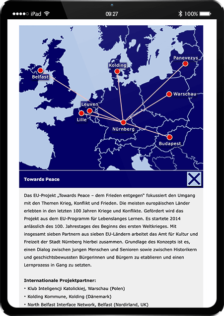 Screendesign-Entwurf einer Projekt-Detailseite